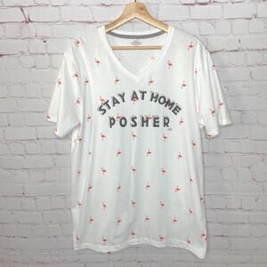 Stay At Home Posher Flamingo Tee from Oscilatey